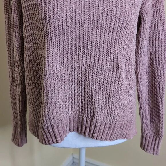 Zara Women's Small Pink Chunky Knit Crew Neck Sweater, New Without Tags - Picture 3 of 8